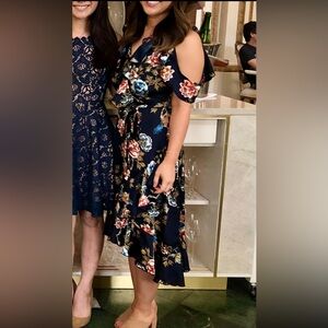 Floral Ruffle Wrap Dress